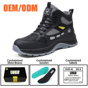 Lanoudun Automne Chaussures <span class=keywords><strong>de</strong></span> sécurité montantes confortables à tête en acier, résistantes à l'usure, anti-écrasement, anti-perçage, vente en gros en usine - Product Image 3