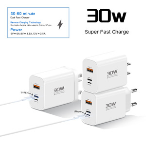 Pd เครื่องชาร์จเร็ว30W USB-A USB-C อะแดปเตอร์เสียบชาร์จ USB-L สำหรับ iPhone Android eu/us/uk ที่ชาร์จติดผนัง - Product Image 6
