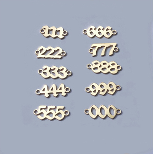 <span class=keywords><strong>Ciondolo</strong></span> Numero Angelo in Oro 14K Placcato, 4*8.2mm, Numeri Fortunati 0-9, Connettori per Creazione di Gioielli Fai-da-Te - Product Image 1