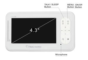 Caméra de surveillance vidéo pour bébé sans fil de 4,3 pouces avec résolution 480P, <span class=keywords><strong>audio</strong></span> bidirectionnel, vision nocturne claire, détection sonore, <span class=keywords><strong>lecteur</strong></span> de musique - Product Image 4