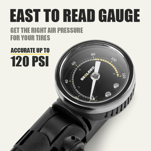 BEELORD – Mini <span class=keywords><strong>pompe</strong></span> à vélo Portable en alliage d'aluminium, gonfleur de pneus, <span class=keywords><strong>vtt</strong></span>, vélo électrique, <span class=keywords><strong>pompe</strong></span> à Air manuelle avec manomètre - Product Image 2