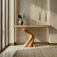 Console d'entrée moderne et unique, meuble d'art design haut de gamme en bois massif