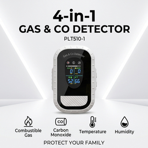 Détecteur d'alarme numérique 4 en 1 pour gaz naturel, propane et monoxyde de carbone avec thermomètre et hygromètre - Product Image 2