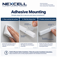 NEXCELL 24V COB LED Strip 480 Chip/m Silikon 10W/m IP65 CRI90 Dapat Diredupkan 6500K