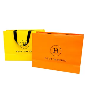 Jingyurui — sac de shopping en papier avec logo, sac de luxe portable réutilisable, avec impression personnalisée