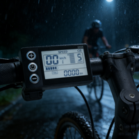 Komputer Sepeda Elektronik Pintar P3H Layar LCD Tahan Air Voltmeter Digital Paduan Aluminium Panel Sepeda Jalan Esensial