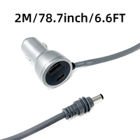 Chargeur de voiture Starlink Mini DC 2M/6.6FT 18AWG avec affichage numérique, prend en charge l'alimentation de deux appareils pour une utilisation en déplacement