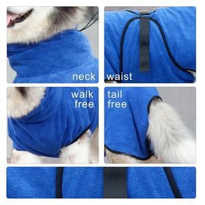 Produk Anjing Grosir Handuk Jubah Anjing Mewah Super Serap dari Bahan Microfiber Produsen Pakaian Hewan Peliharaan dengan Logo Kustom untuk Perawatan Semua Jenis Anjing - Product Image 3