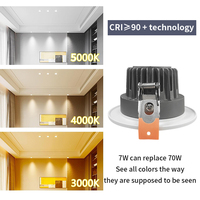 Lámpara de Techo Empotrada LED COB de 7W, Regulable, sin Parpadeo, Ángulo de Haz de 15 Grados, UGR 19, Recorte de 75mm, para Interiores