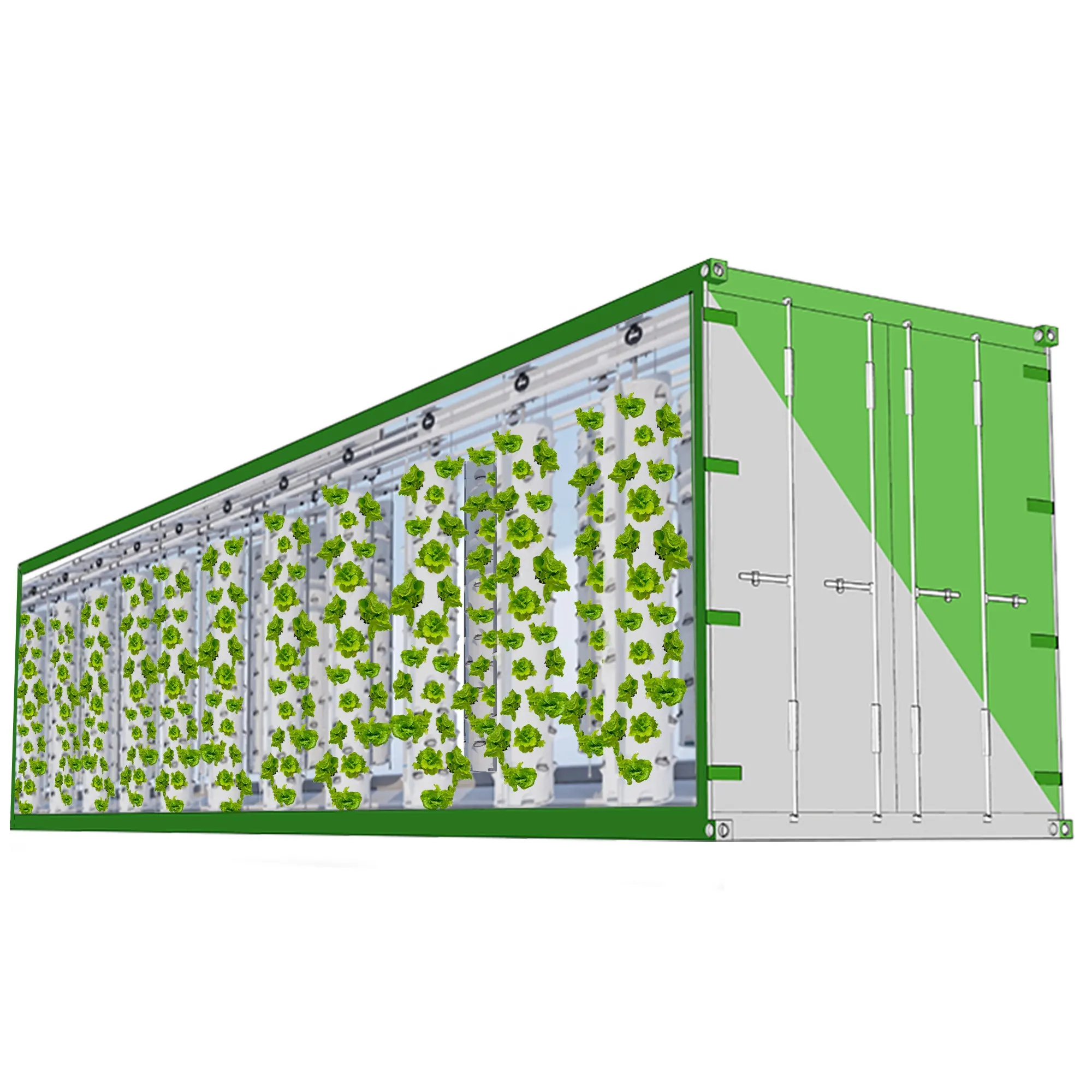 Gewächshaus intelligente Gemüseanbau-Container hydroponisches vertikales Landwirtschaftssystem 40 Fuß Versandcontainer-Bauernhof