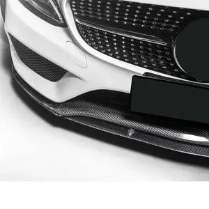Séparateur de lèvre de menton de pare-chocs avant en Fiber de carbone de Style FD pour W205 C205 S205 C180 C200 C300 <span class=keywords><strong>C400</strong></span> C450 & C43 Amg 15-18 pré-lifting - Product Image 4