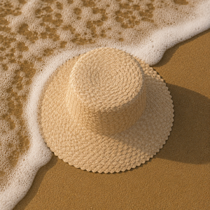 Chapeau Bob en Paille Beige à Large Bord, Couleur Unie, Unisexe Adulte, pour l'Été, la Plage, les Loisirs, les Activités de Plein Air et les Voyages, Broderie et Dessin Ethniques Faits Main - Product Image 2