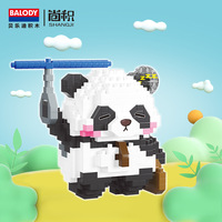 Blocs de construction amusants en gros, thème Cirque Magique Panda, jouet éducatif DIY pour enfants, figurine animale de dessin animé chat, décoration intérieure