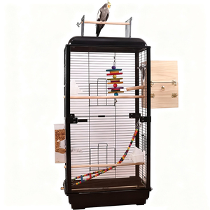 Jaula Elegante y Amplia <span class=keywords><strong>para</strong></span> Loros con Techo Abatible y Bandeja Extraíble <span class=keywords><strong>para</strong></span> Aves Pequeñas y Medianas, Jaula de Exhibición <span class=keywords><strong>para</strong></span> el Hogar - Product Image 1