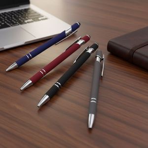 Stylo à bille multifonctionnel promotionnel, stylet tactile doux, 2 en 1, stylos à bille en métal avec logo personnalisé - Product Image 5