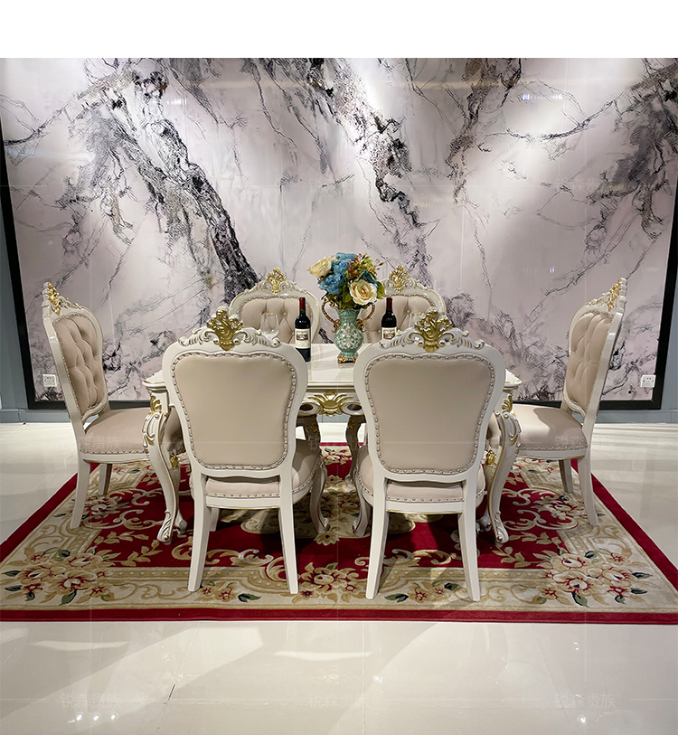 A table and six chairs
