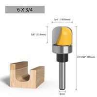 1/4 pouces 6mm 8mm tige carbure travail du bois nez rond routeur Bits fraise avec roulement pour outils de sculpture sur bois
