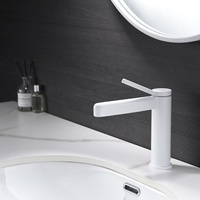 Robinet mélangeur cascade moderne design italien, noir mat, pour salle de bain, eau chaude et froide, laiton, monotrou, à poser sur plan vasque, céramique