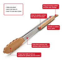 Nouveaux outils de cuisine multifonctions Pinces à barbecue Barbecue Salade en acier inoxydable Pinces à aliments de 9 et 12 pouces