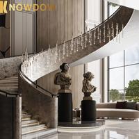 KNOWDOW Marches d'escalier Revêtement de sol intérieur de luxe Style moderne Courbe Bois massif Hôtels Application intérieure