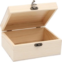 Petite boîte en bois Art Déco polie et verrouillable avec couvercle à charnière, pour le rangement de bijoux et d'objets artisanaux, logo personnalisable