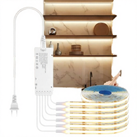 COB LED Kupfer-Schrankbeleuchtungsstreifen mit Durchdringbarer Touch-Dimmung für TV-Schränke, Schuhregale & Kleiderschränke - IP67-Zertifiziert