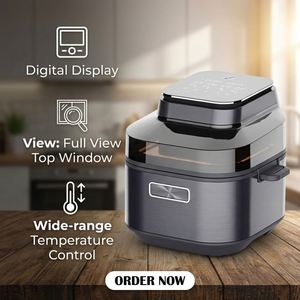 Friteuse à air numérique 6L avec écran, 40-200 ° C, Fenêtre panoramique à vue supérieure, Contrôle précis de la température - Product Image 5