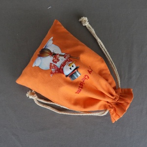 Personalized Customizable Eco-friendly Small Organic Cotton Recyclable Canvas <b>Christmas</b> <b>Gift</b> <b>Bags</b> <b>Drawstrings</b> for Festive Party - Product Image 3