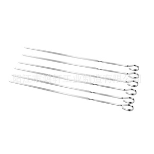 Stainless Steel <b>Flat</b> Skewers 36.8cm 2.0mm Thick For Barbecue <b>Grilling</b> Meat Cooking Baking Outdoor Use HX-069 - Product Image 1