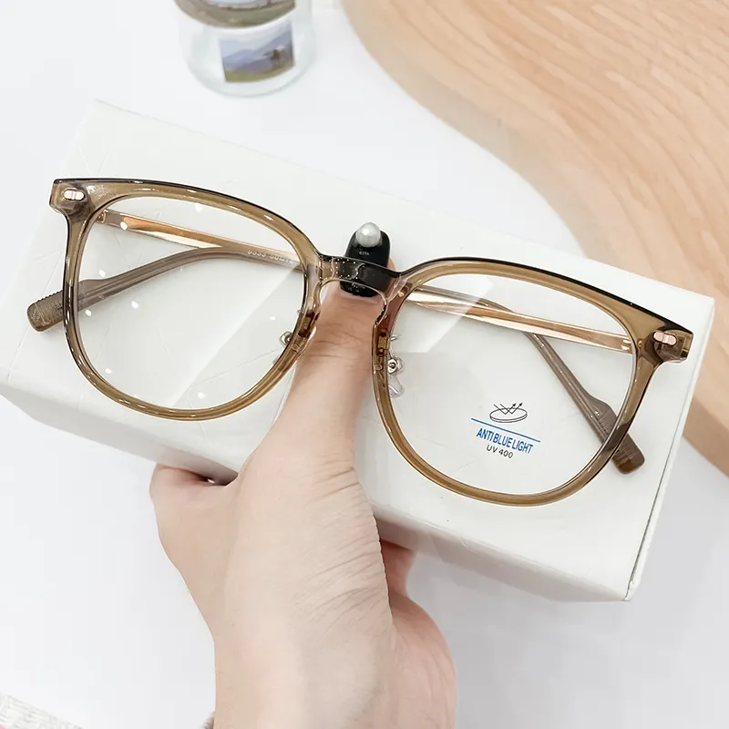 Tr90 Anti Blue To Block Light Computer Glasses Mobile Phone Bluelight Blocking Protection Round Eyeglasses For Myopia