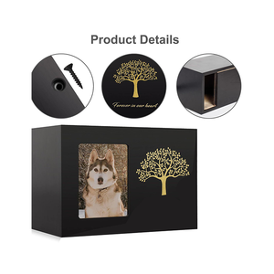 Youki Pet cenaze defin anıt resim çerçevesi köpekler kediler için evcil hayvan vazosu ahşap kül - Product Image 2