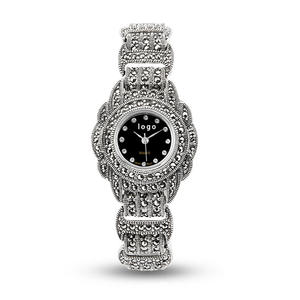 <span class=keywords><strong>Bracelet</strong></span> en argent sterling 925 pour femmes avec marcassite Luxury 925 Silver Vintage Wristwatch - Product Image 1