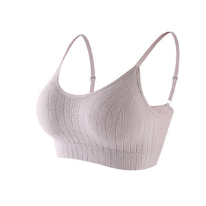 Reggiseno regolabile con reggiseno avvolto in reggiseno Top traspirante in maglia Anti-esposizione modello solido supporto senza fili sottile - Product Image 2