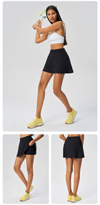 กระโปรงเทนนิส โยคะ กอล์ฟ เอวสูง พิมพ์โลโก้ได้ พร้อมกางเกงซับในในตัว ใส่สบาย เหมาะสำหรับวิ่ง เต้น มีไซส์พลัส พร้อมกระเป๋า - Product Image 5