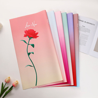 Papier d'emballage simple avec estampage doré pour fleurs, papier d'emballage pour bouquet de roses, papiers d'emballage floraux élégants