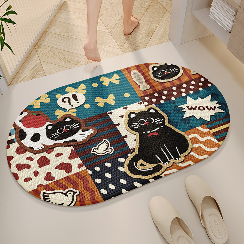 Semelle en caoutchouc lin - Chat amusant