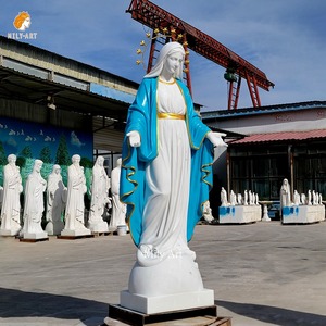 Ingrosso bella statua di <span class=keywords><strong>marmo</strong></span> di alta qualità di Maria con 12 stelle e cappotto blu - Product Image 1