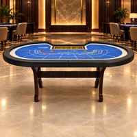 Table de poker pliante YM Texas Hold 'em avec table de poker pliante rembourrée en cuir pour jeux de casino