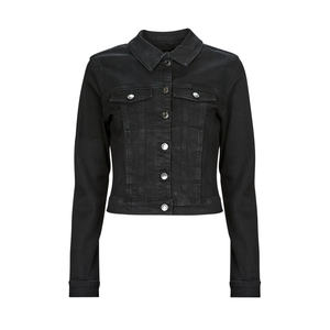 Chaqueta Vaquera de Invierno para Mujer, Estilo Vintage, Corte Regular, Ecológica, Lavado Medio, con Pliegues en Hombros y Espalda, Puños con Botones, Estilo Rústico - Product Image 1