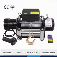 Treuil électrique sans fil à commande à distance CE, moteur DC 12V 24V, frein automatique antidérapant, vitesse rapide, 3 tonnes, pour récupération 4x4 tout-terrain et SUV