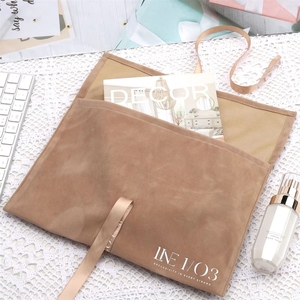 高級ブラウンベルベット封筒型ジュエリーギフト包装フラップポーチ、カスタムロゴ印刷、ヘアアクセサリー/衣類収納ダストバッグ、カスタムカラー - Product Image 6