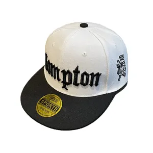 Gorras planas de ajuste profundo de alta calidad, gorra SnapBack de cuero genuino