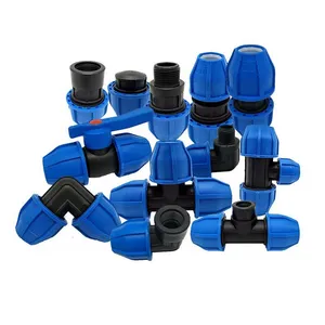 Conector rápido de tubería de agua de plástico PE 25-20/32-25mm codo de 90 grados que reduce la Junta rápida PE PVC tubería suministros de riego