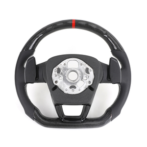 Volant sport RS en cuir semi-perforé et carbone, compatible avec les modèles <span class=keywords><strong>Audi</strong></span> A5, S5, A4 B8, B8.5, B9, RS5, RS6, A6 C7, S7, A7, S8, A3, A8, TT - Product Image 2