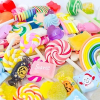 50 Stück Sortierte Feenmusik-Lollipop Süßigkeiten Harz Handbemalte Eulen Flatback Slime Charms für DIY Basteln Nagelkunst Handydekoration