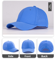 Gorra de béisbol transpirable de malla perforada con corte láser de 6 paneles al por mayor, gorra deportiva impermeable estilo camionero con look urbano