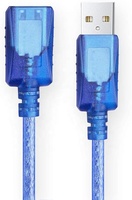 USB 2.0 Verlängerungskabel USB-Stecker auf USB-Buchse Kabel Halbtransparent Blau Reinkupferleiter für Computermaus Barcode-Scanner