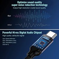 DAJIANG Personnalisé OEM USB Type C 3.5mm Femelle Audio Dongle Câble TUV Vérifié Auxiliaire Casque Jack Adaptateur PVC Veste Tresse