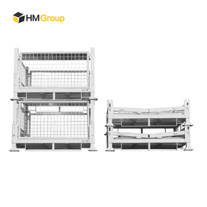 Toz boya depolama istiflenebilir metal çelik katlanır metalik gitterbox/ stillage kafes - Product Image 1