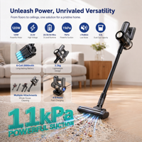 Aspiradora Inalámbrica Recargable con Motor de 120W y 11KPa de Succión Potente, Aspiradora de Mano para Pisos, Alfombras, Pelo de Mascotas y Limpieza del Hogar